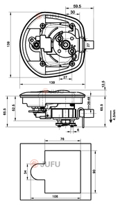 鲸鱼尾巴闩锁压缩折叠丁字锁黑色工具箱带手柄拖车房车工具箱鲸鱼尾巴闩锁 - Product Image 3