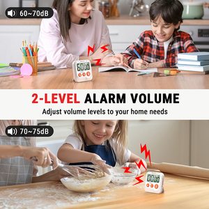 Цифровой таймер ThermoPro TM03 для детей и учителей, кухонные Таймеры для приготовления пищи с 2-уровневой сигнализацией громкости - Product Image 4