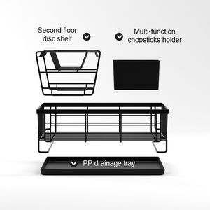 2 katmanlı mutfak lavabo süzgeç depolama kurutma plaka raf mutfak çanak süzgeç kurutma rafı - Product Image 4