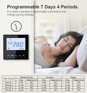 Controle inteligente bandary tuya, modo programável de 7 dias, ar-condicionado, termostato <span class=keywords><strong>digital</strong></span>, com sensor externo