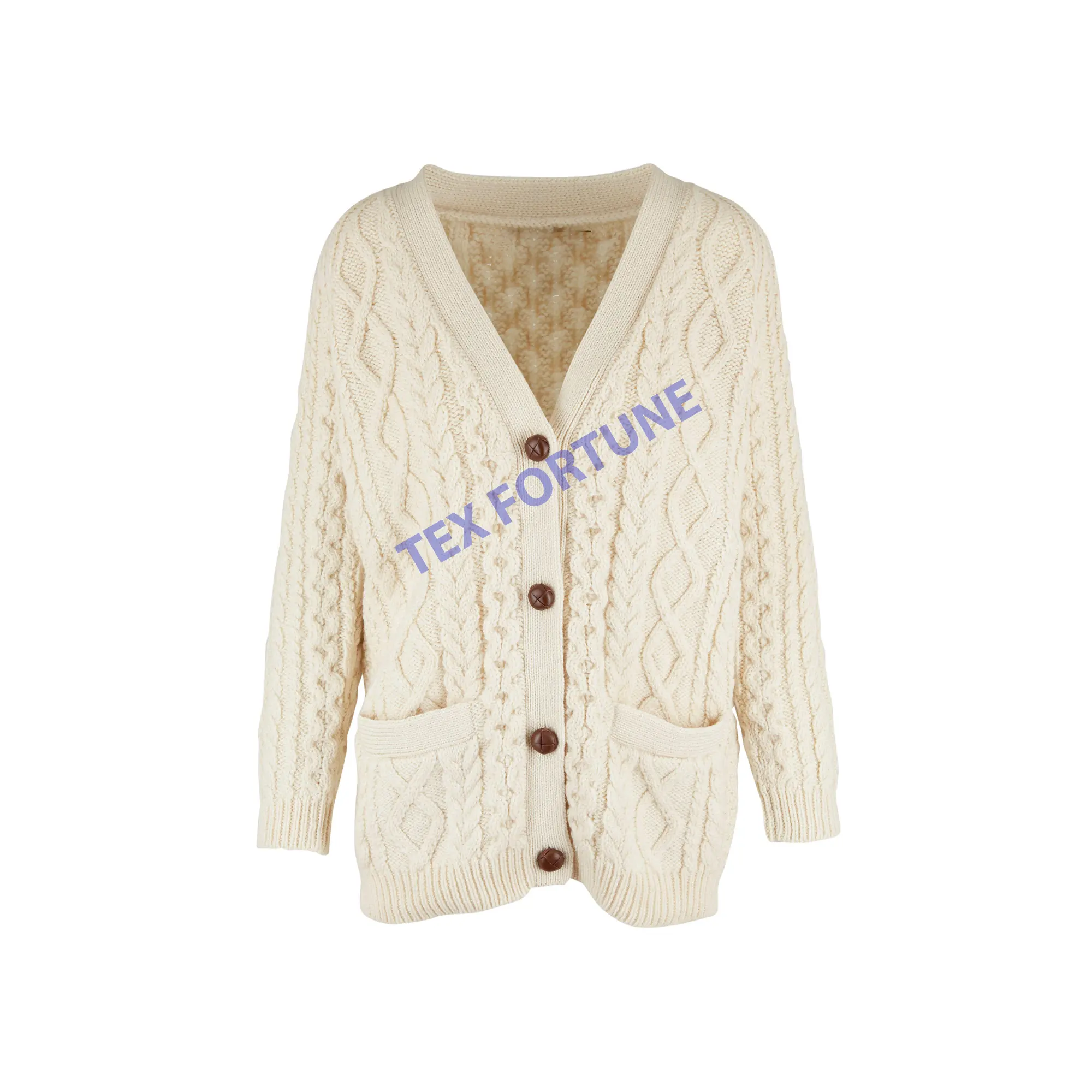 Cardigan personalizzato da donna con scollo a V caldo in lana lavorato a maglia con bottoni Cardigan con spalla a goccia cardigan da donna reclutamento di prodotti