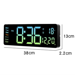 Multifunctional Home Decor Large Screen Remote Control <strong>Digital</strong> Electronic Color Wall Clockwith <strong>Temperature</strong> Week and Calendar - Product Image 3