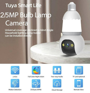 灯泡安全摄像头2.4 Ghz & 5G Wifi户外智能无线云台广角旋转 - Product Image 2