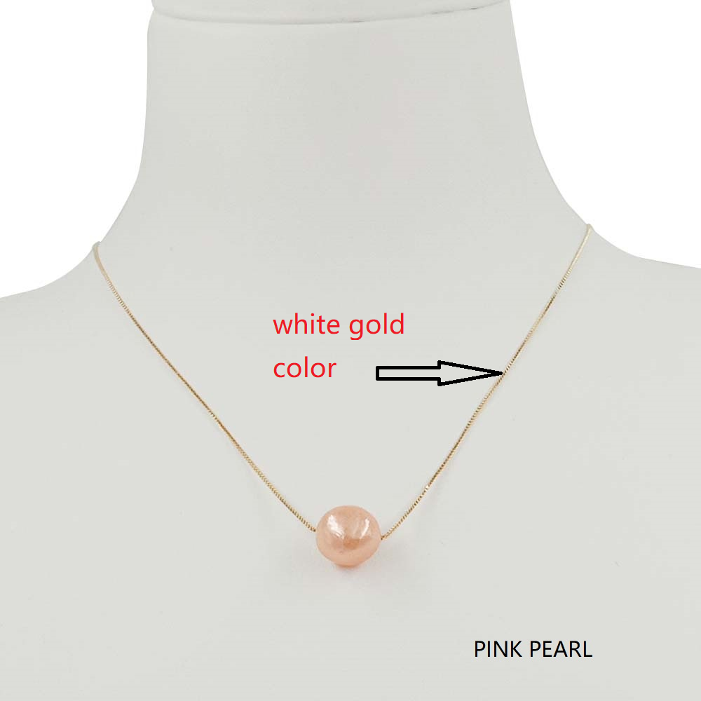 Or blanc, métal et perle rose