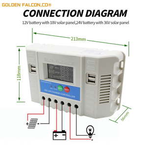 60A solare Charr Controller con MPPT di ricarica Display LCD 12V/24V sistema Volta nominale per 50A 40A 30A 20A 10A correnti - Product Image 3