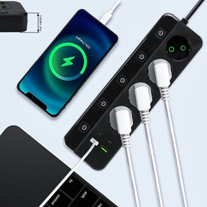 Enchufe de extensión de tira de alimentación de 4 vías con extensión de cable de extensión multifunción USB 2 USB 2 tipo C - Product Image 3