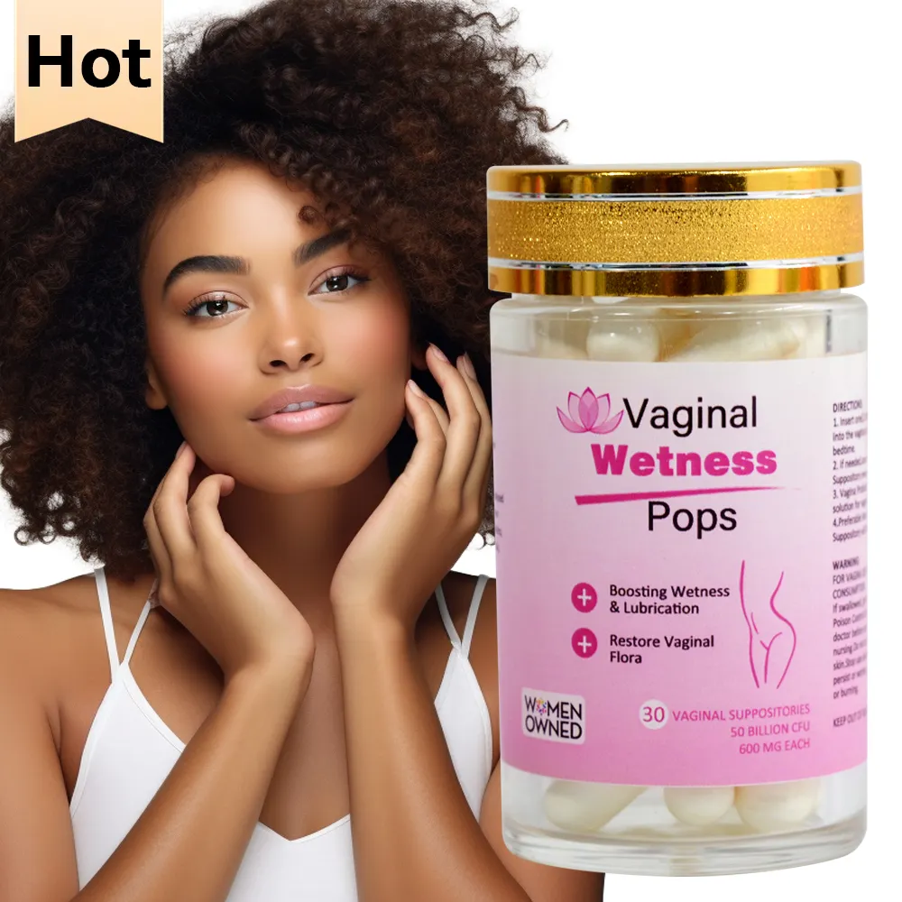 Cápsulas de pó para vaginais, probióticos brancos para molhabilidade, saúde vaginal feminina, limpeza de equilíbrio do ph flora