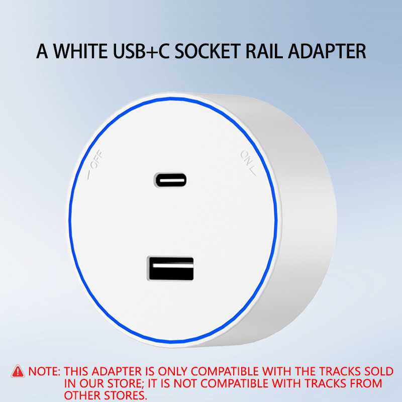 A WHITE USB+C SOCKET RAIL ADAPTER