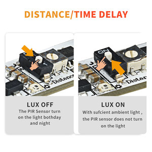 PIR05 PIR Motion <strong>Sensor</strong> 12mm Width Distance Delay Time Adjustable Auto <strong>Sensor</strong> with LUX Switch LED Controller for Home <strong>Lighting</strong> - Product Image 4