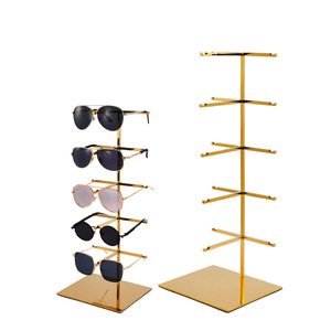 Kainice Bán Buôn 5 Cặp Giá Đỡ Kim Loại Tùy Chỉnh Giá Trưng Bày Kính Mát Nhiều Lớp Kính Mắt Vàng - Product Image 4
