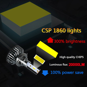 CSP ชิป LED H4ชุดไฟหน้ารถสีเหลืองอำพัน20000lm 6000K 4300K amarillo luces นำ H1 H2 H3 H4 H5 H6 H7 H8 H9 H11 - Product Image 3