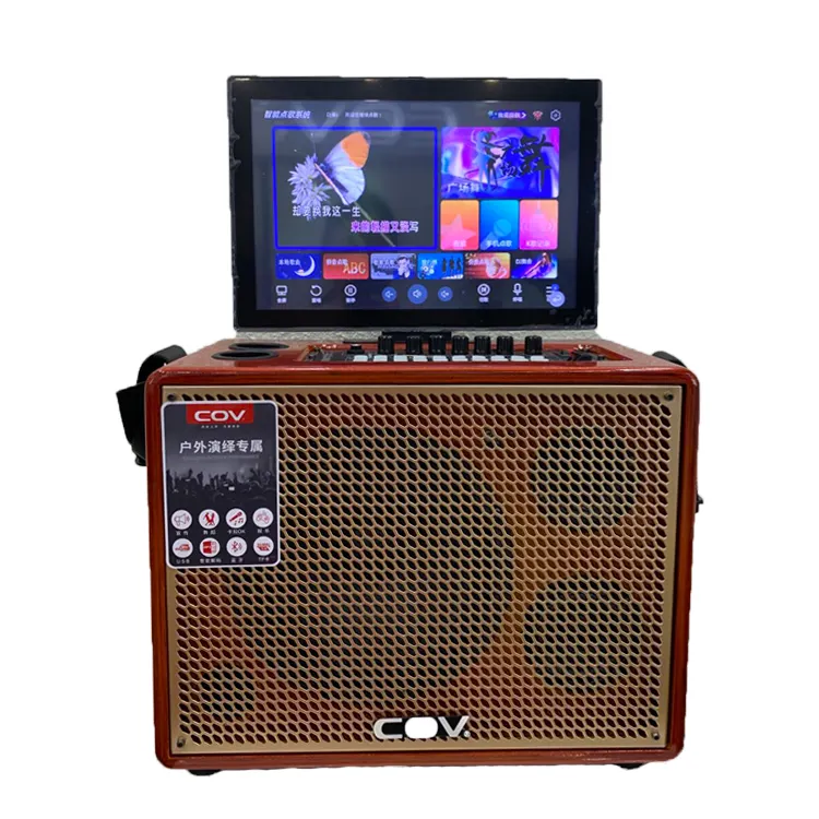 COV 14 inç ekran karaoke partisi Android akıllı sistem dokunmatik ekran İşlevli WIFI Video taşınabilir hoparlör