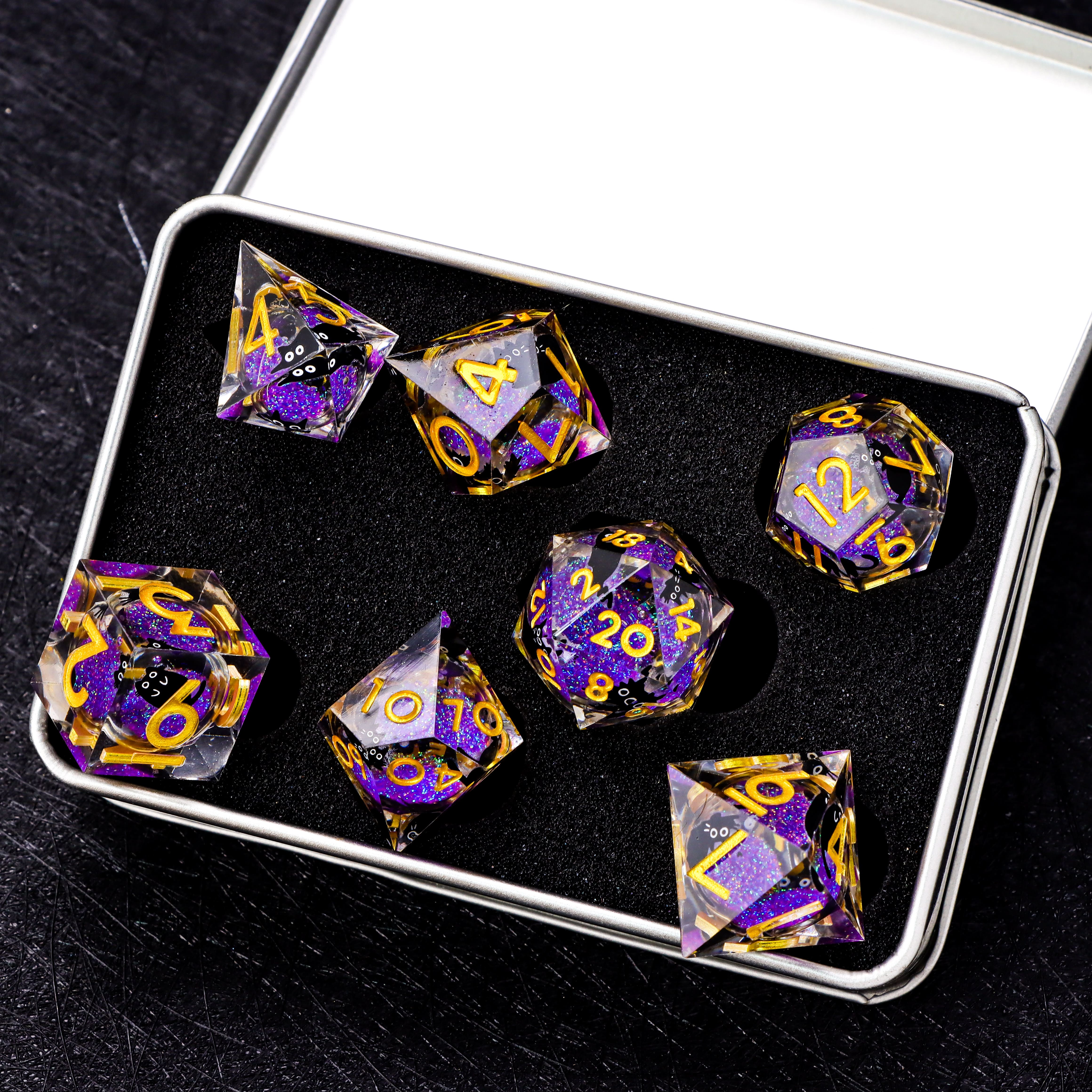 Amethyst Gold Sparkle Cat Set