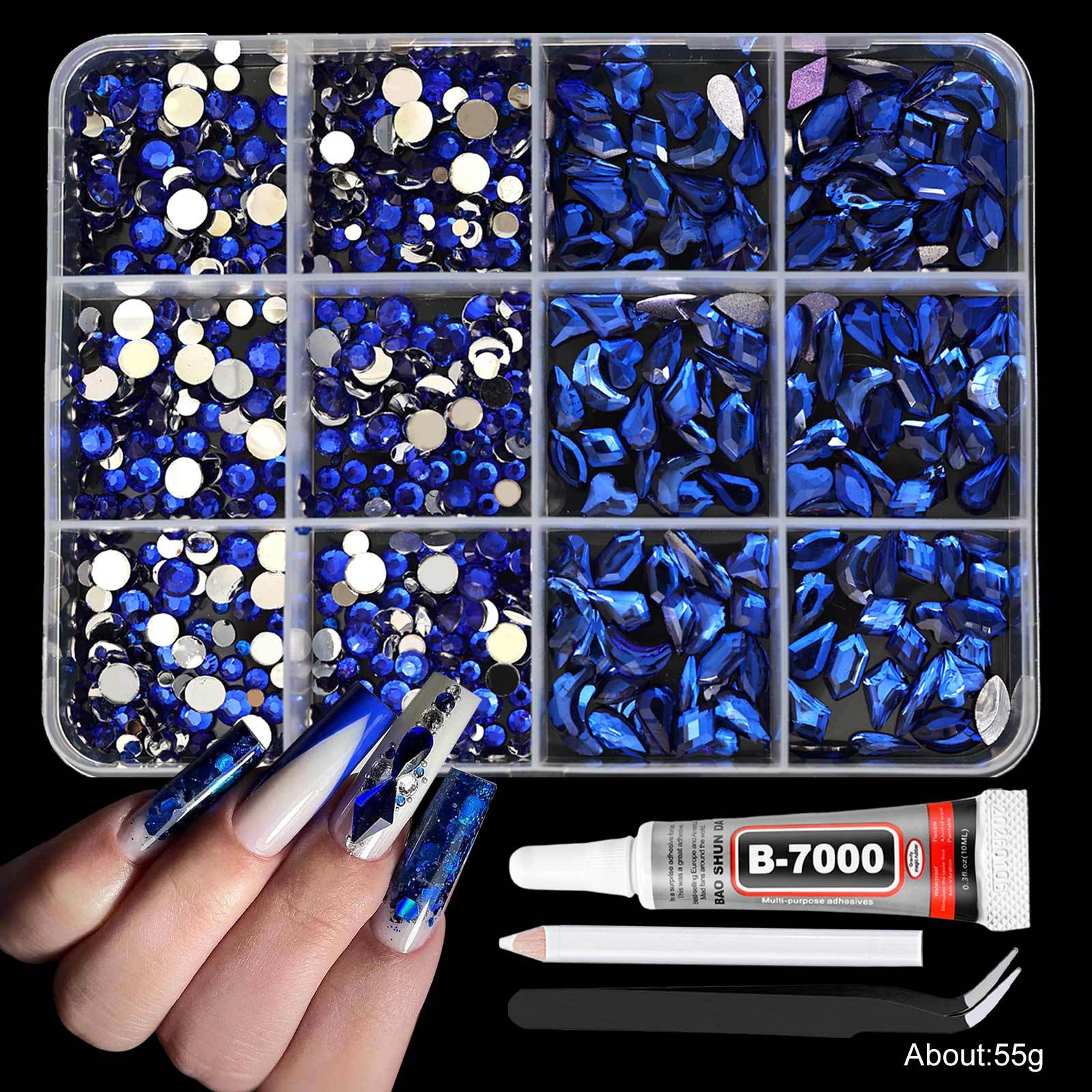 Colle à stylo pince à épiler bleue à 12 grilles