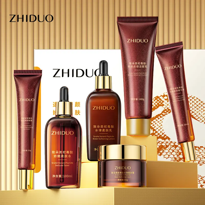 ZHIDUO-Conjunto de 6 piezas para el cuidado de la piel, Set de 6 unidades para el cuidado de la piel, blanqueamiento de piel, Venom de serpiente, péptido, activación y embellecedor