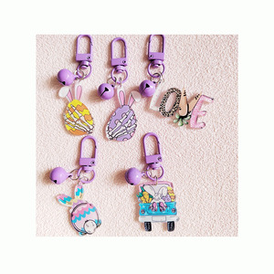 100 adet mini sevimli mor renk serisi hayvan desen karikatür tavşan anahtarlık hediye çocuk schoolbag için anahtar dekor - Product Image 1