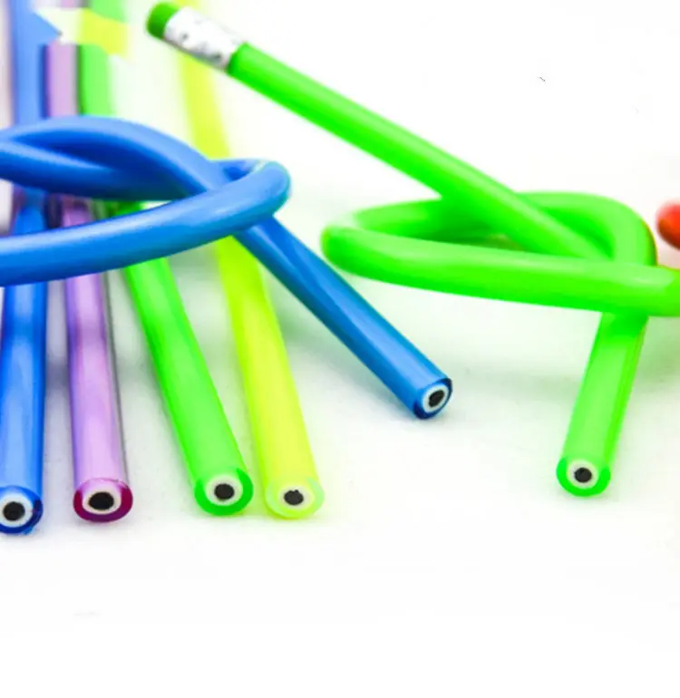 Colorful Lipat Fleksibel Lembut Pensil dengan Penghapus untuk Kantor dan Sekolah