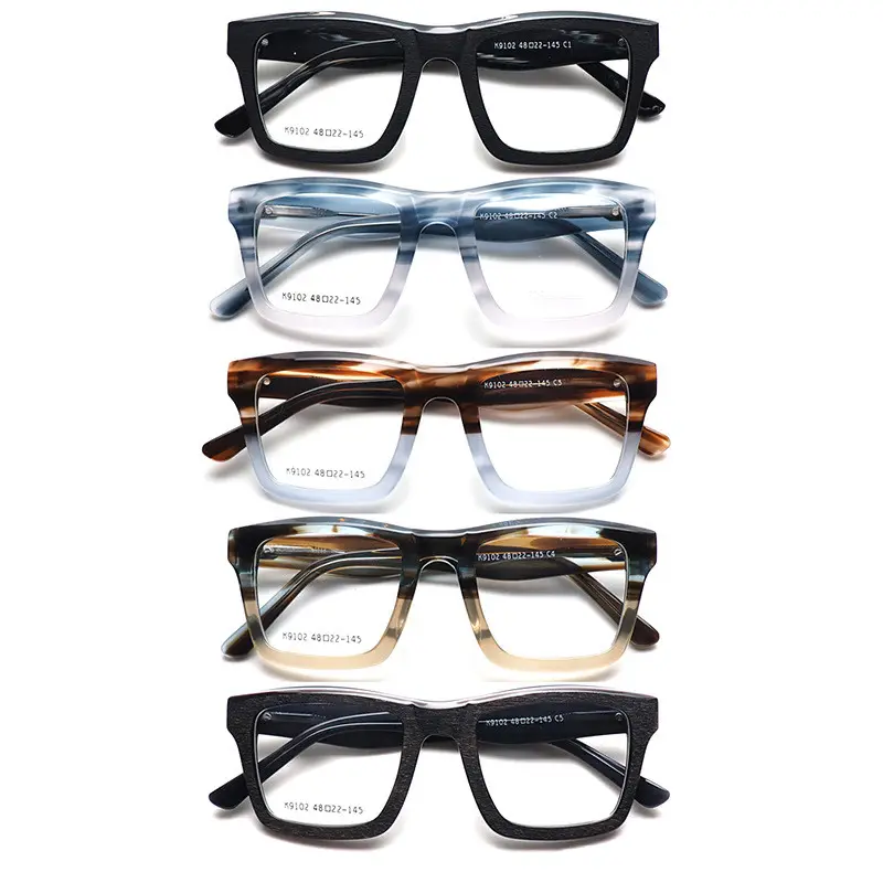 Bisagra con gradiente de colores para mujer, gafas de acetato de primera calidad, monturas de lentes en montura