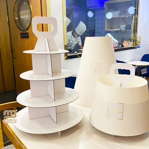 Giá rẻ <span class=keywords><strong>multilevel</strong></span> bánh đứng 3 Tier Giấy Bánh chủ đứng, món tráng miệng để đi bao bì - Product Image 6