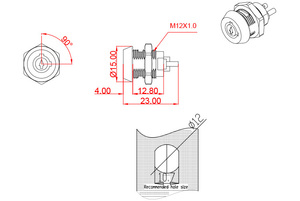 Giá Rẻ JK001 Lỗ Kích Thước 12 Mét Ngoài Trời Kim Loại Key Chuyển Đổi Khóa Ebike Lăn Màn Trập Phím Chuyển Đổi - Product Image 3