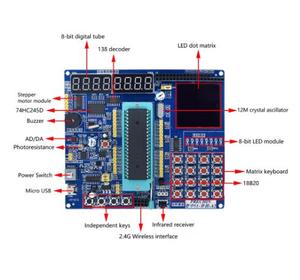 C51 STC89C52 Mikrocontroller-Entwicklungs platine LCD1602 MCU STC89C52 Controller 32/64-Bit-Betriebssystemplatine - Product Image 6