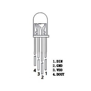 PL9823 <strong>IC</strong> Built-in F5 5MM Full Color <strong>LED</strong> Bead Point Light Source Module, Exposed Lamp 5V - Product Image 4