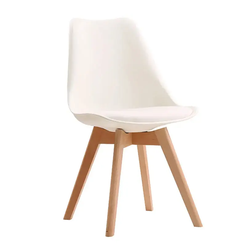 Vendita calda moderna di lusso nordico cucina domestica ristorante Cafe bianco Silla tulipano sedie da pranzo in plastica con cuscino in pelle