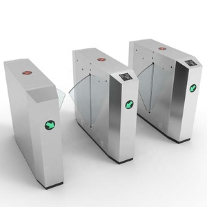 Veranstaltungs ort SUS304 Bidirektion ale Fußgänger klappe Barrier Gate Drehkreuz Acryl flügel Biometrie Zugangs kontrolle für Menschen menge - Product Image 2