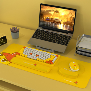 Promoción para exquisito teclado inalámbrico suave Combo de ratón 87 teclas interfaz USB nuevo juego de regalo de escritorio de operación mecánica - Product Image 1