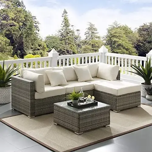 Vendita a basso prezzo alluminio PE Rattan giardino balcone divano Set terrazza vimini mobili da esterno