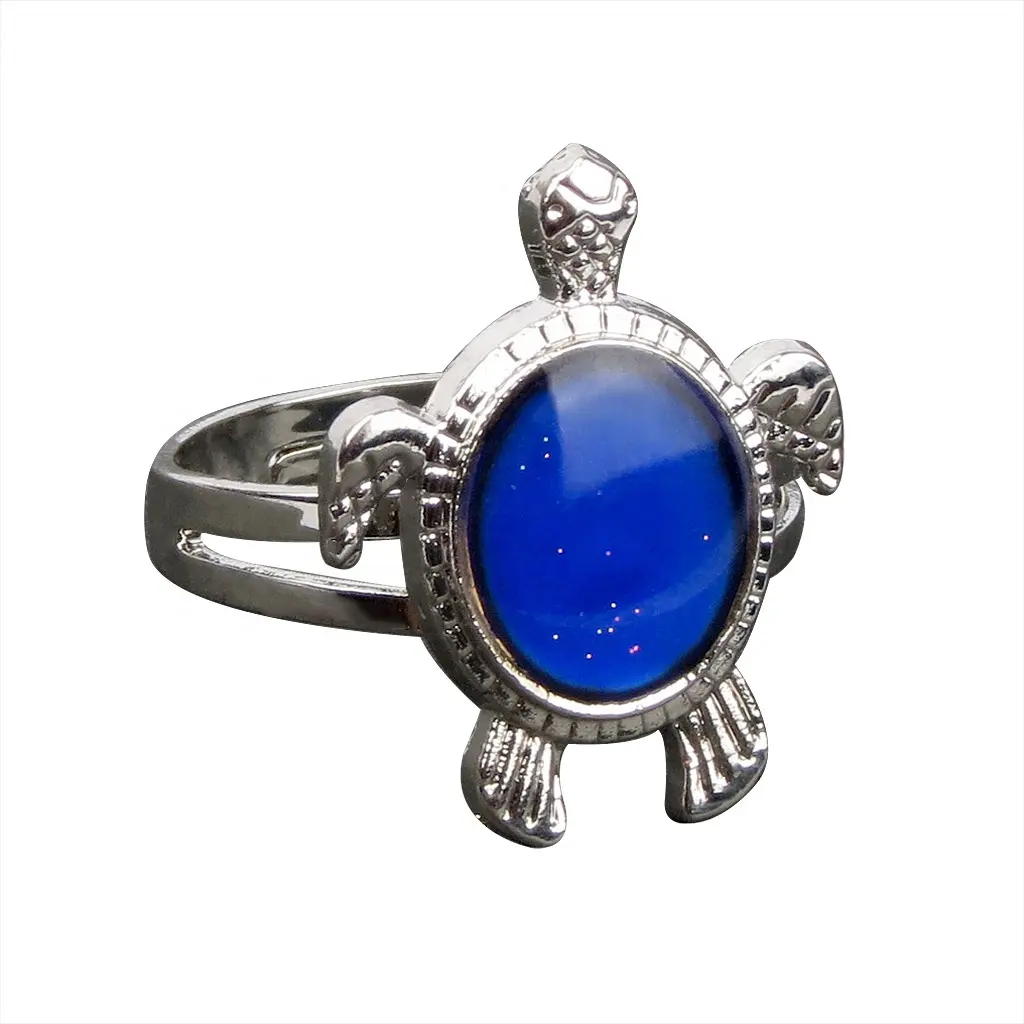 Vintage Color Change Mood Ring Sea Turtle Emotion Feeling Changeable Ring Temperature Control Color Rings For Women