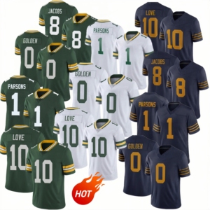2025 erkek yeşil Bay 1 Parsons 8 Logo 4 fafa9 Watson yüksek kalite amerikan futbolu <span class=keywords><strong>Jersey</strong></span> Logo ile özelleştirilebilir - Product Image 1