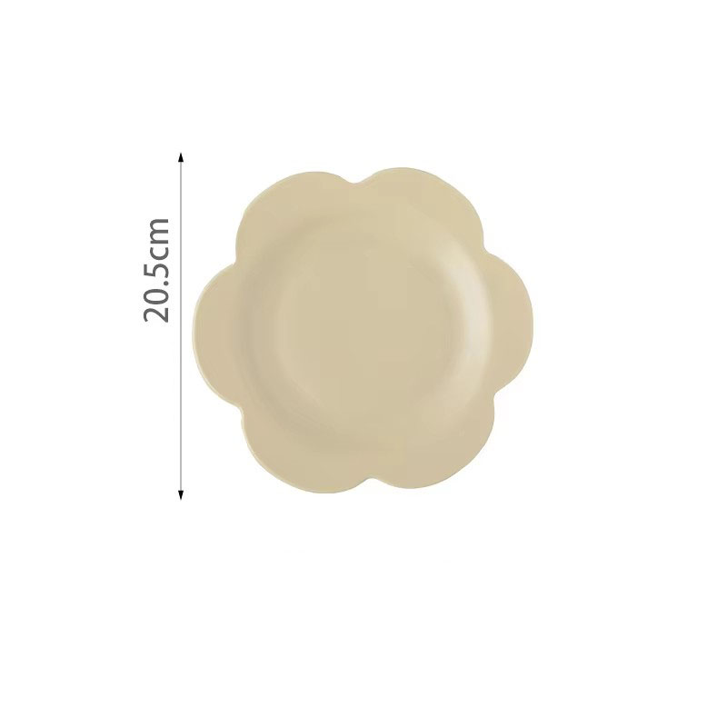 Assiette plate 8 pouces motif glaçure beige