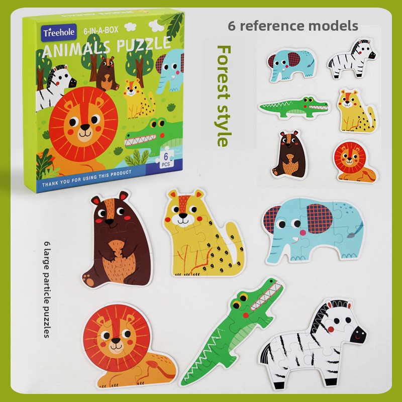 Six-in-one forest animals