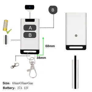 Universale 433Mhz EV1527 codice di apprendimento telecomando Wireless 2 pulsanti trasmettitore telecomando batteria inclusa