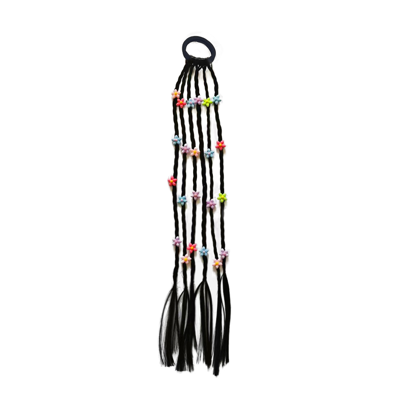 Childrens boxing braids colorful flowers