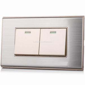 Modular Design AC <strong>4</strong> <strong>Way</strong> <strong>Switches</strong> for and Home Use Stainless Steel Panel 2 Gang on off Press Stainless Steel Panel Light <strong>Switch</strong> - Product Image 1