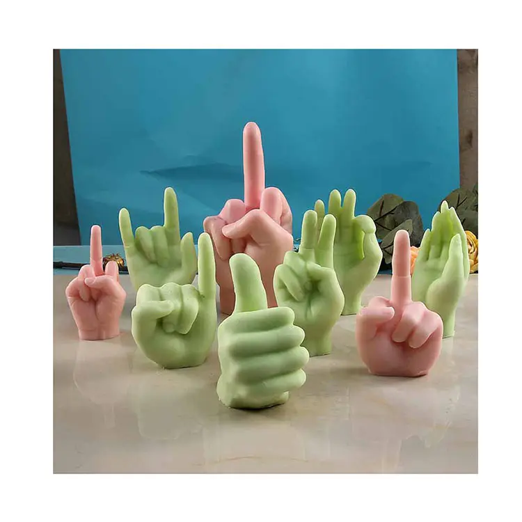 Molde de silicone para aromaterapia, faça você mesmo, ornamento de dedo, forma de vela 3d de mão