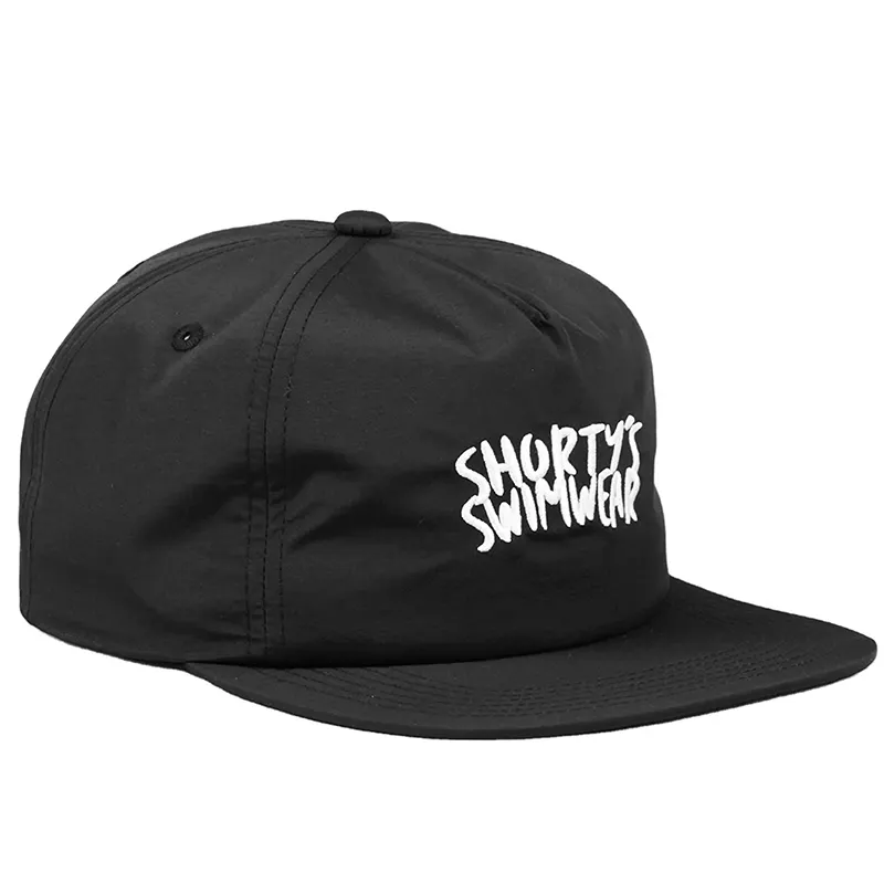 Snapback şapka özel yapılandırılmamış 5 Panel naylon özel Logo hizmeti Unisex yetişkinler naylon kap şapkalar