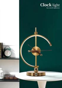 Modern Design Golden <strong>Time</strong> Clock Table <strong>Lamp</strong> LED Light Source Wireless Alarm Hot Sale Factory for Office Use Touch Table Charging - Product Image 3