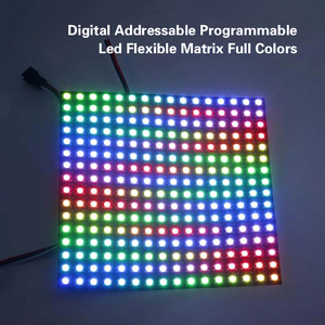 Высококачественный WS2812B светодиодный матричный модуль панели 8x8 8x32 16x16 rgb 2812 2812B Гибкая Пиксельная панель 5 В ws2812 светодиодная матрица 16x16