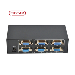 Divisor conmutable VGA Fjgear 2 en 4 salidas, distancia de transmisión de 4 puertos de hasta 30 metros, 1920*1440 con carcasa de hierro, 2 en 4 salidas
