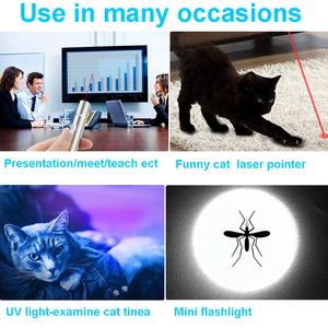 USB-Aufladung Mehrere rote 5 Muster LED-Laserpointer UV-Mini-Taschenlampe Lustige Katze, die Laserpointer spielt - Product Image 6