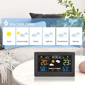 EMAF Outdoor Sensor Indoor <strong>Forecast</strong> Wifi Connect Electronic Temperature Humidity Monitor LCD Digital Weather Station Clock - Product Image 5