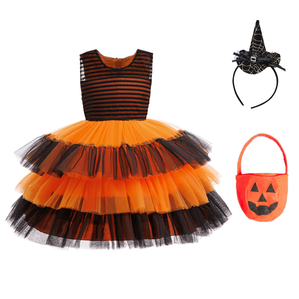 robe, bandeau, sac citrouille