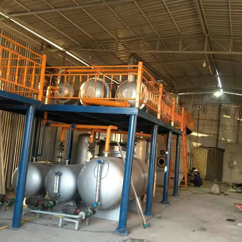 Contínuo waste oil recycling machine pyrolysis oil distillation linha de produção para diesel