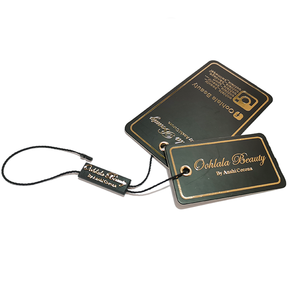 Etiquetas de impresión de diseño personalizado con nombre, etiquetas de papel para colgar ropa, con cadena, baratas - Product Image 3