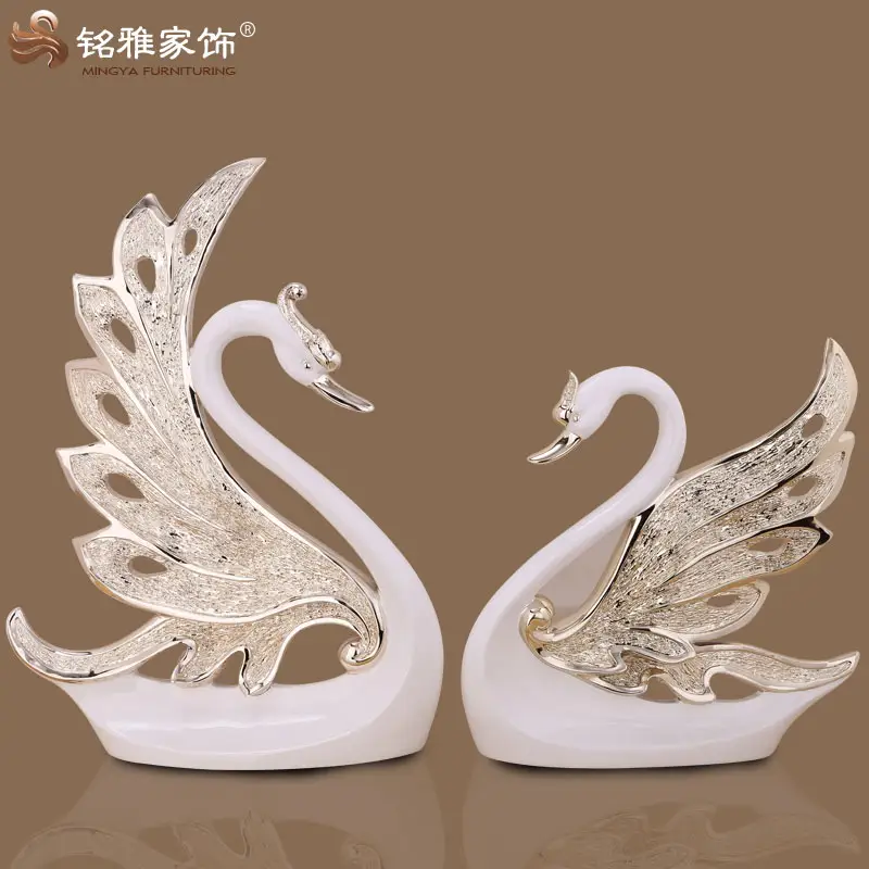 Lembrancinha de casamento resina arte artesanato casal cisne presentes estatueta solta