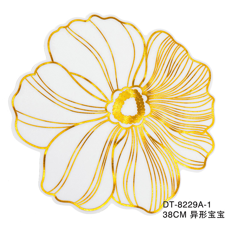 Rose Gold Flower Shape Irregular Eco PVC Placemats For Dinning Table