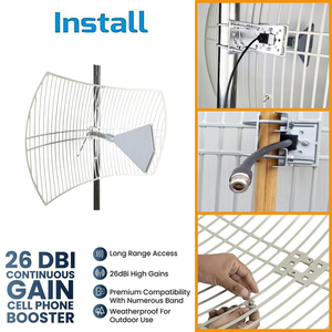 GSM W CDMA 2G 3G hücre telefon sinyal tekrarlayıcı Max için ızgara parabolik anten 25dbi 3D kablo 15m ile özelleştirilmiş - Product Image 5